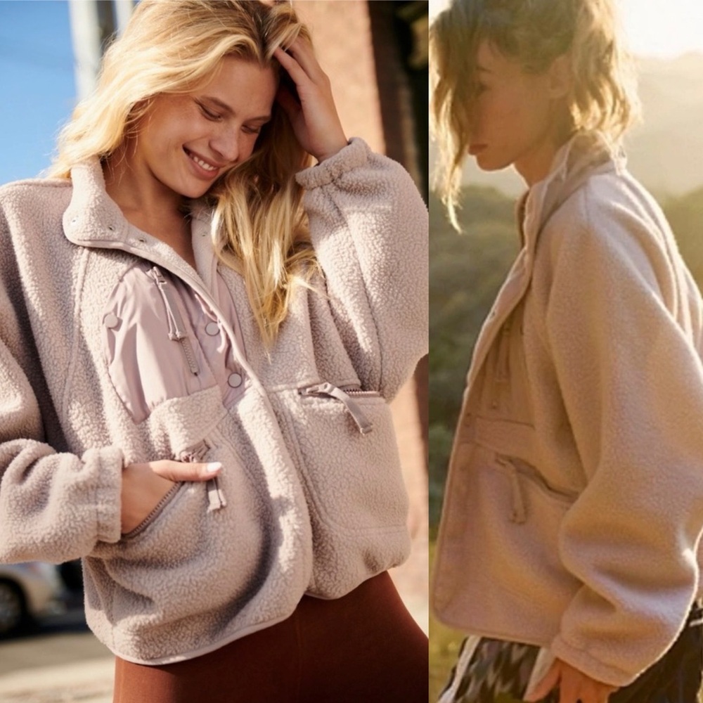NEW Free People Hit The Slopes Jacket Mocha Taupe